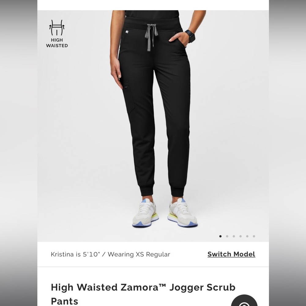 FIGS high waisted Zamora jogger scrub pants L black